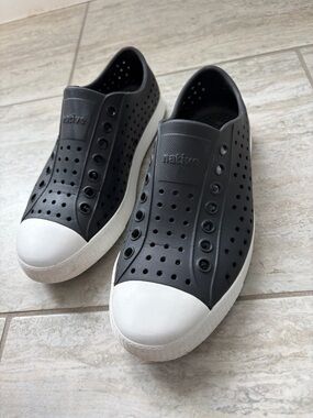 Native Slip-On Loafers in Black and White